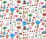 Alice in Wonderland Elements 100% Cotton - 10cm Increments