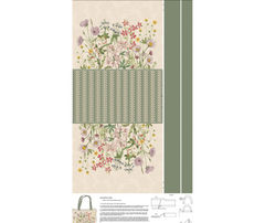 Botanical Journal Tote Bag Panel (60cm) 100% Cotton