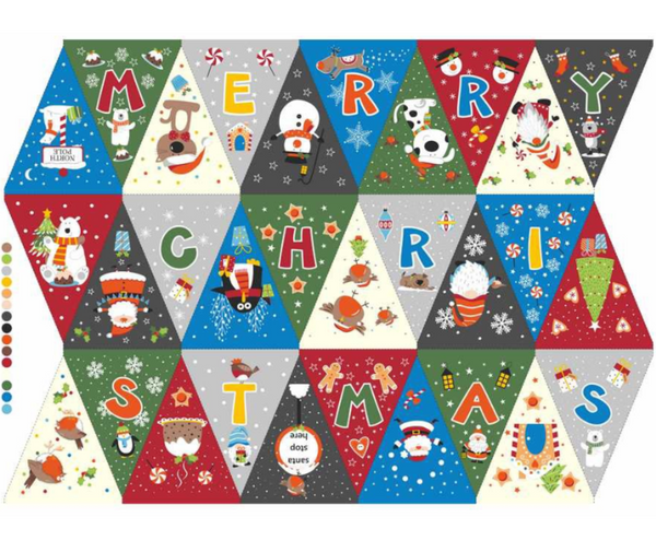 Christmas Bunting Panel (90cm) 100% Cotton