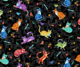 Cool Cats Scatter  Black - 10cm Increments