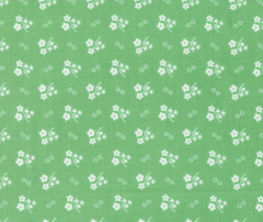 1930s Playtime Daisy Dots Aloe 100% Cotton - 10cm Increments