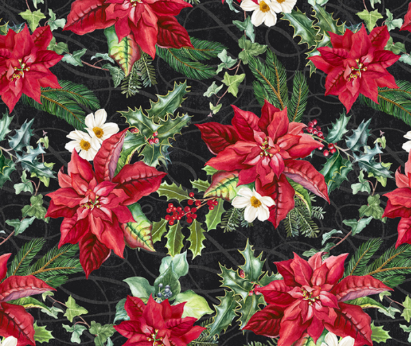 Holiday Splendor Pointsetta 100% Cotton - 10cm Increments