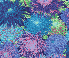 Kaffe Fassett - Japanese Chrysanthemum - Blue - 10cm Increments