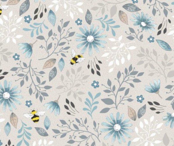 Meadow Bees 100% Cotton - 10cm Increments