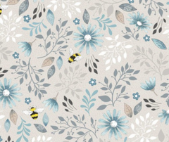 Meadow Bees 100% Cotton - 10cm Increments