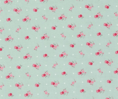 Meadowsweet Aqua 100% Cotton - 10cm Increments