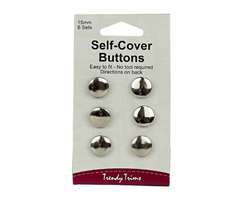 Hemline Nickel Self Cover Buttons - Various Sizes