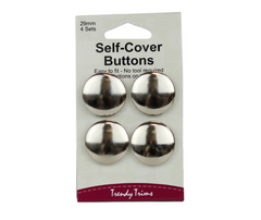 Hemline Nickel Self Cover Buttons - Various Sizes