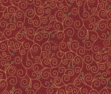 We Love Christmas - Scroll - Red/Gold - 100% Cotton - 10cm Increments