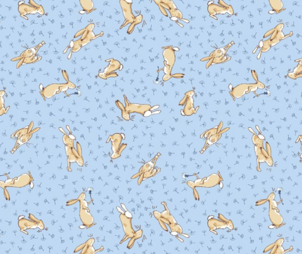 Tossed Bunnies - Denim - 10cm Increments