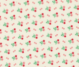 1930s Playtime Daisy Dots Cream Scarlet 100% Cotton - 10cm Increments