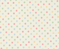 1930s Playtime Dotty Eggshell Multi 100% Cotton - 10cm Increments