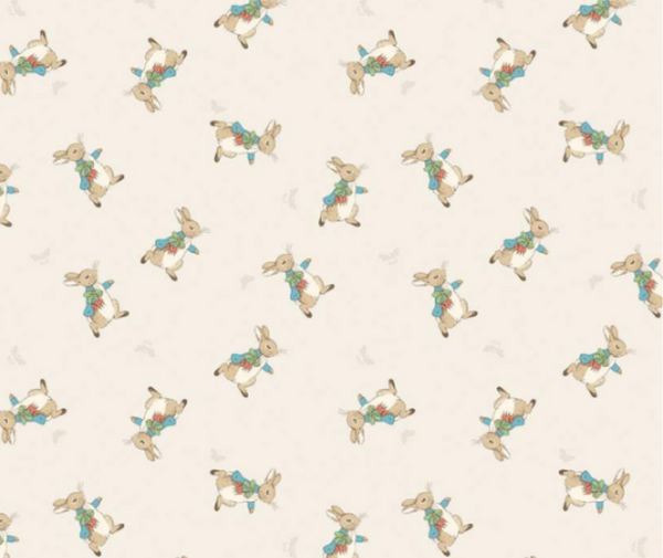 Tale of Peter Rabbit Tossed Cream  100% Cotton - 10cm Increments