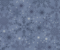 We Love Christmas - Large Snowflakes - Pale Blue/Silver  - 100% Cotton - 10cm Increments0.1m