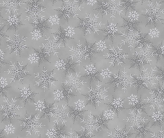 We Love Christmas Snowflakes - Silver - 100% Cotton - 10cm Increments