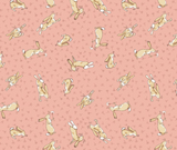 Tossed Bunnies - Coral - 10cm Increments