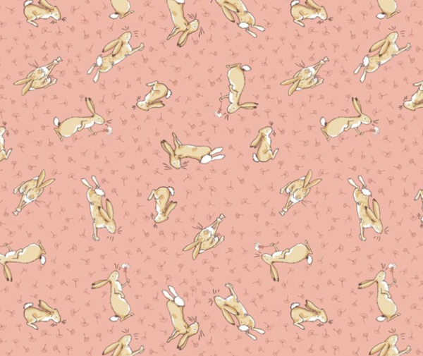 Tossed Bunnies - Coral - 10cm Increments