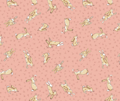 Tossed Bunnies - Coral - 10cm Increments