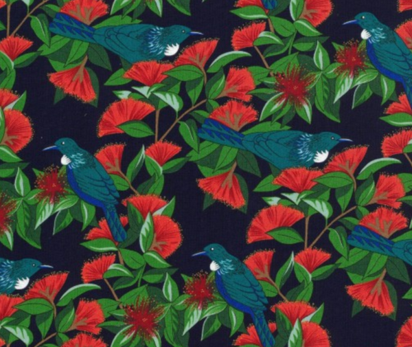 Tui & Pohutukawa - 100% Cotton - 10cm Increments