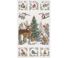 Woodland Winter Panel (60cm) Snowy White